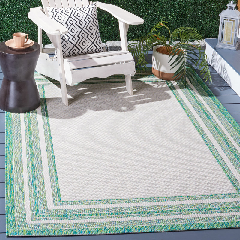 Jeffrie Performance Geometric Indoor/Outdoor Area Rug, Round 4'