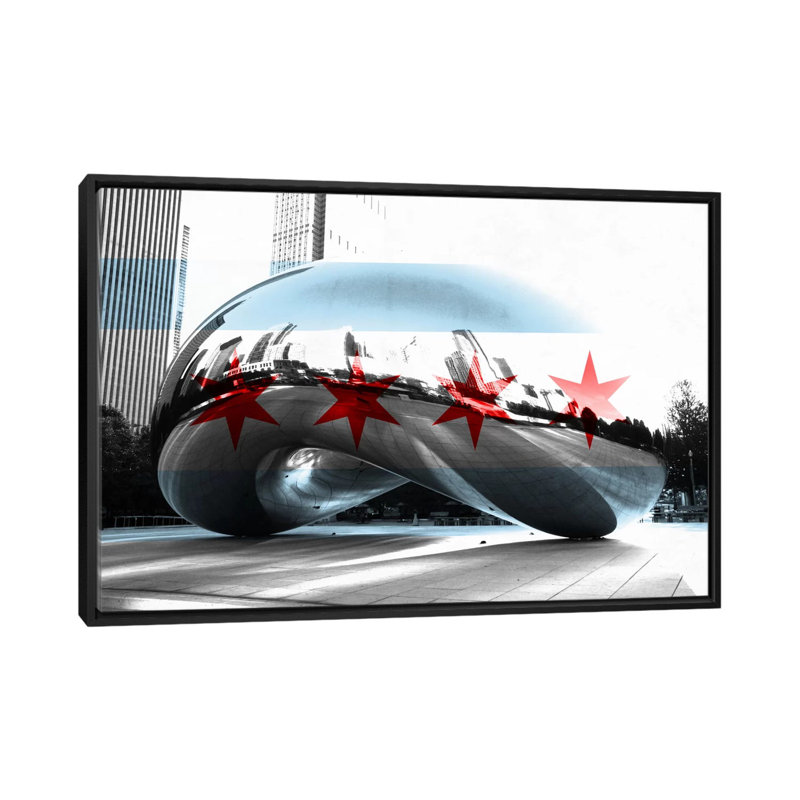 «Chicago Gate, The Cloud Gate (the Bean)», impression sur toile, H 18 po x l 26 po x P 1,5 po, Toile avec cadre noir