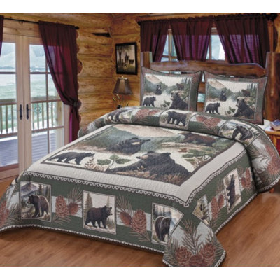 Bears of the Wild Queen Quilt Set with 2 Pillow Shams
