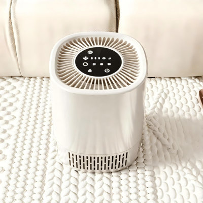 7.5 in. W x 7.5 in. D x 9 in. H Pet Air Purifier with 3-Stage Filtration and Touch Control Panel, Quiet Sleep Mode Air Cleaner for Bedroom Living Room and Pet Areas, White