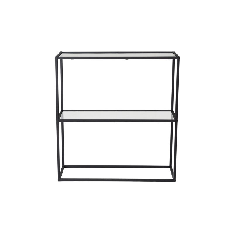 80cm Glass Top Console Table, Black