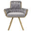 Avakate 46cm H Velvet Upholstered Metal Armchair-595320185-543699044
