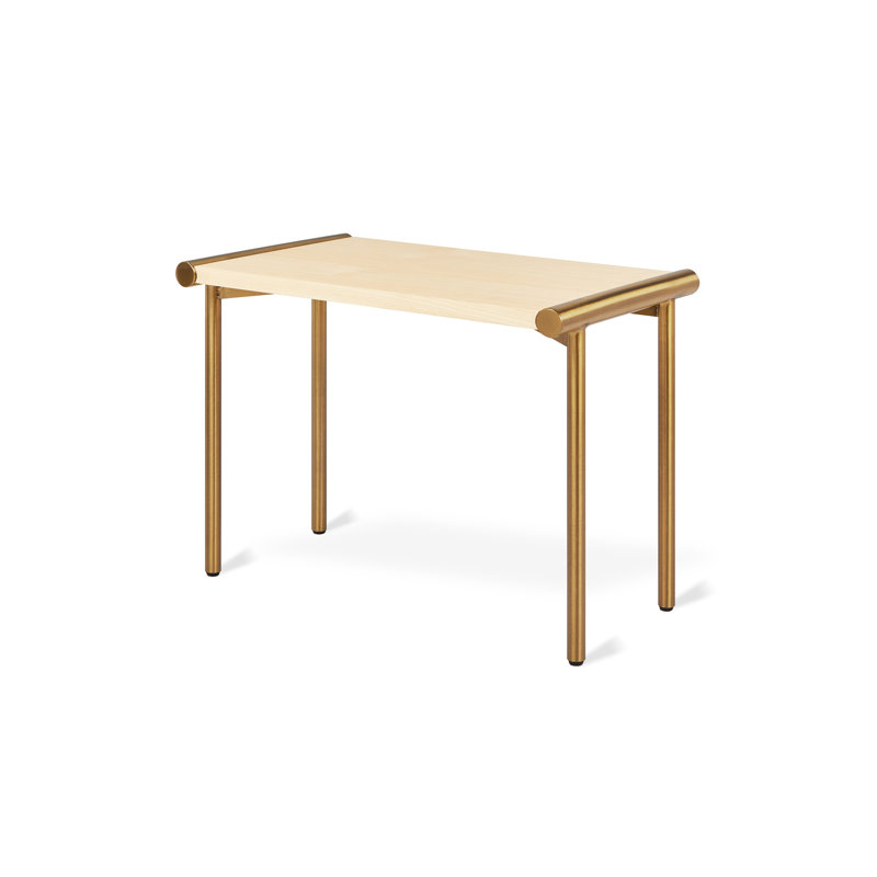 Manifold End Table, Blonde Ash Top/Brass Base