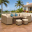 Canapé modulaire pour patio, ensemble de mobilier d'extérieur 6 pièces, ensemble de conversation pour mobilier d'extérieur