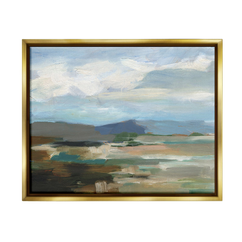 «Abstract Cloudy Mountains» par Ethan Harper sur toile, Cadre flottant métallique doré, H 25 po x l 31 po