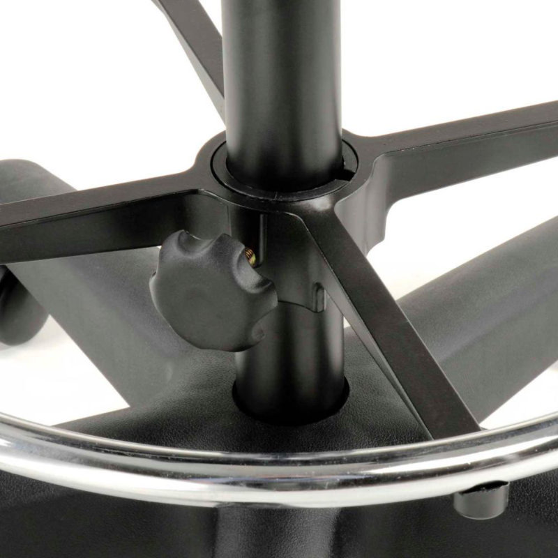 Backed Adjustable Height Ergonomic Lab Stool with Footring Wheels