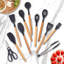 Ensemble d'ustensiles de cuisine en silicone 19 pièces, résistant à la chaleur, antiadhésif, facile à nettoyer-131650083