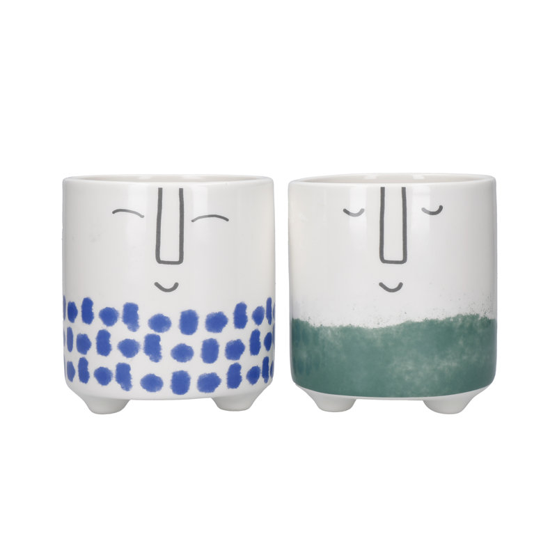 2 Piece Ceramic Cachepot Set