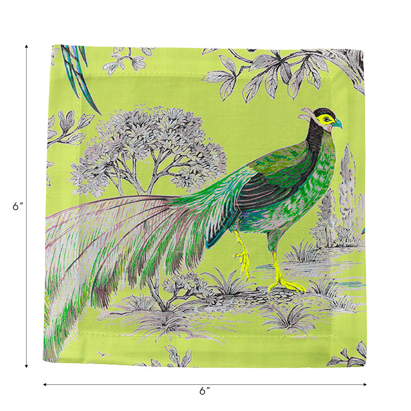 Pheasant Fall Sauvage Cotton Sateen Cocktail Napkins, St Germain