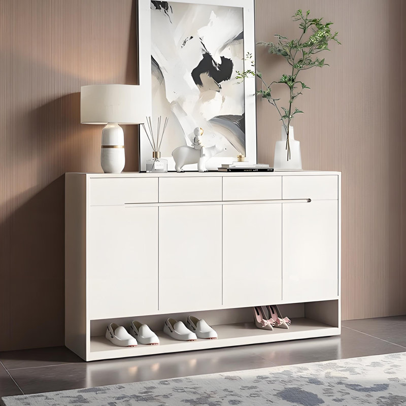 French style practical storage shoe cabinet, 41.34" H x 70.87" W x 13.78" D