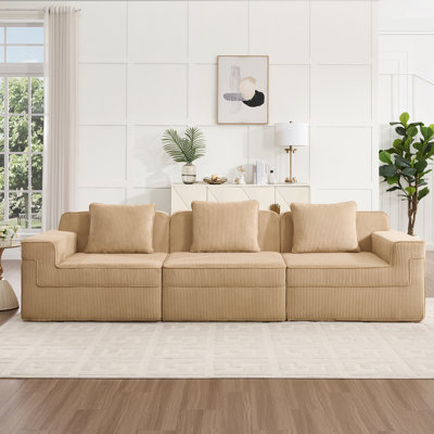 Modern Modular 3-Seat Sofa Couch
