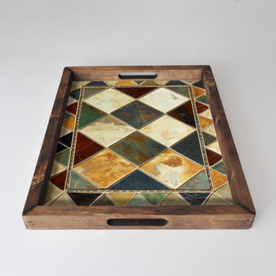 Elegant Solid Wood Tray, 18.9 x 15.0 x 1.6 inches | UV Printed on 0.2-inch Thick MDF | Perfect for Serving, Organizing, and Home Décor | Durable and Stylish Design for Any Occasion