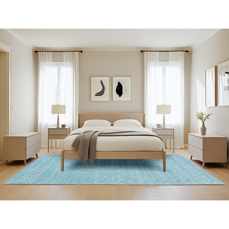 Tapis abstrait bleu, Rectangle 5 pi x 8 pi