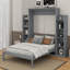 Lit escamotable double avec tablettes et DEL