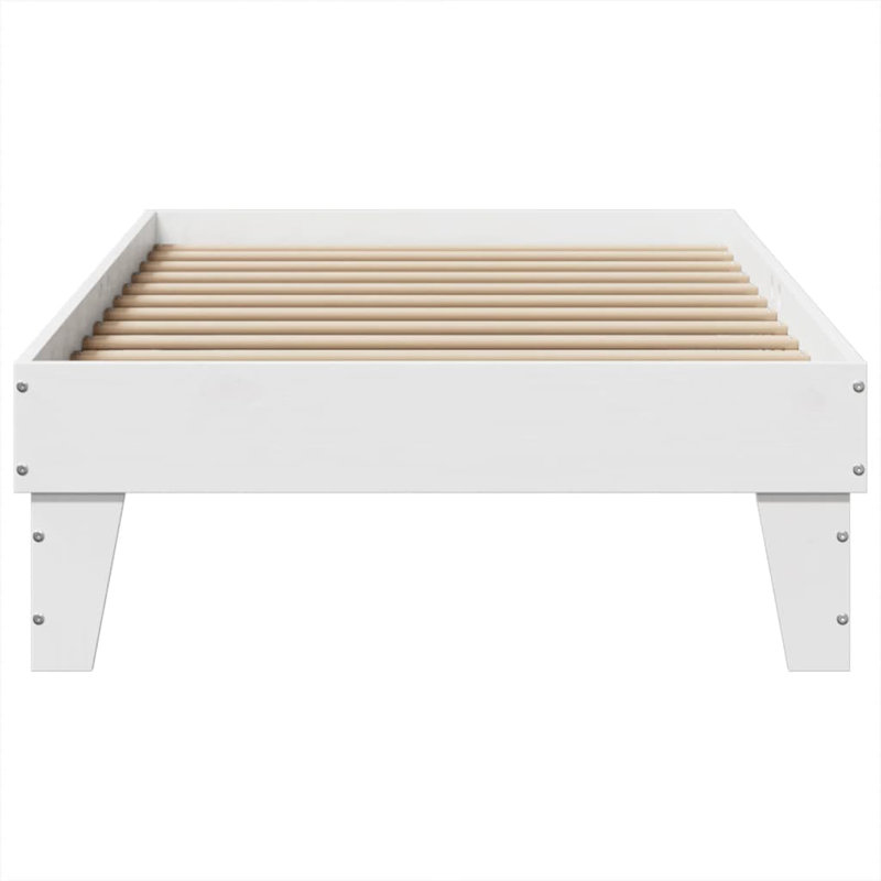 Solid Wood Bed, 100 x 200 cm, White