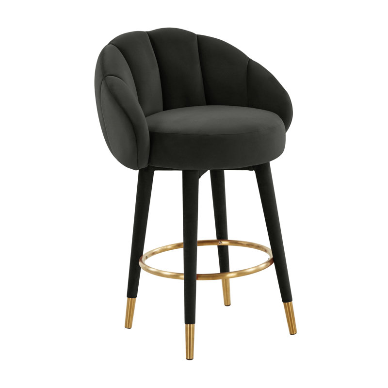 Myla Swivel Stool, Counter Stool (25.6” Seat Height), Black