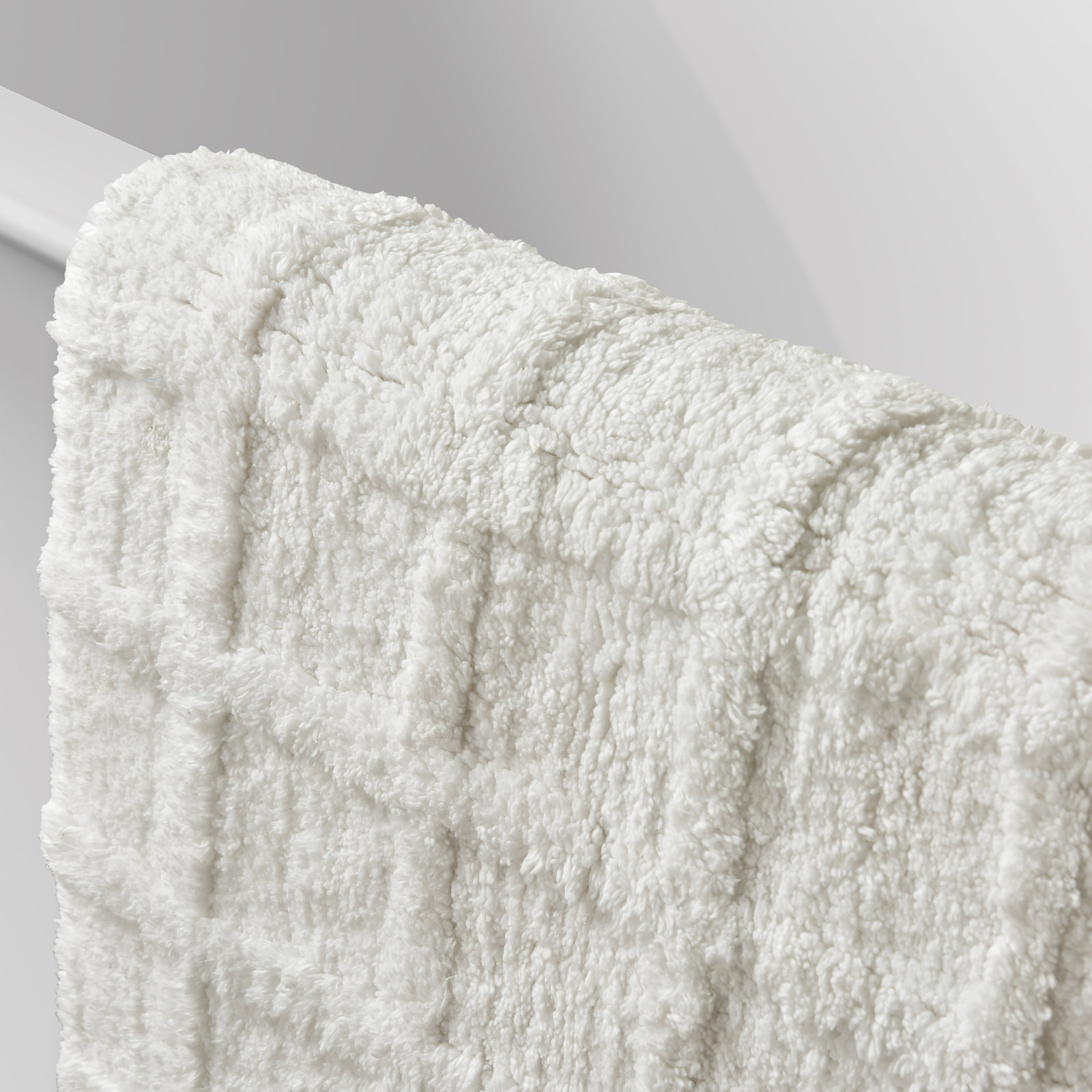 Carter Cotton Bath Rug, White