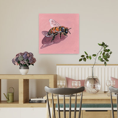 Contemporary Art Contemporary Bee Animal Art by Kate Jarvik Birch - Wrapped Canvas Print