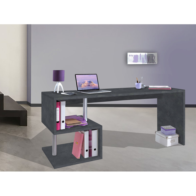 Hoehne Modular Desk, 77.5cm H x 180cm W x 60cm D, Black