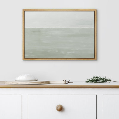 Watercolor Pastel Light Green Simple Minimalist Home Decor - Framed Canvas Print Wall Art Work