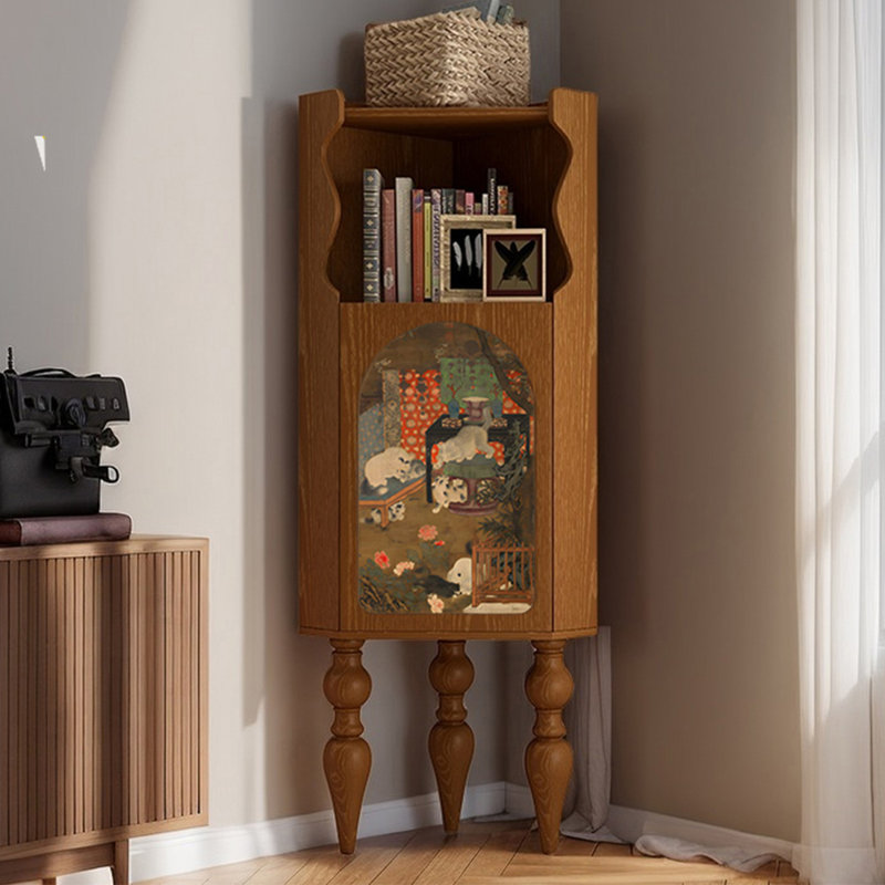 Modern multi-functional corner bookcase, Brown