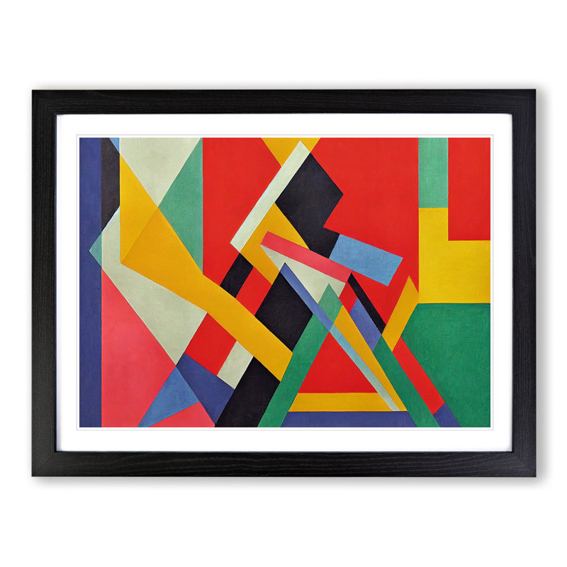 XH1022-8670X Suprematism Abstract Art Vol.1 1 Piece Single Picture Frame Wall Art, 25cm H x 34cm W x 2cm D, Black