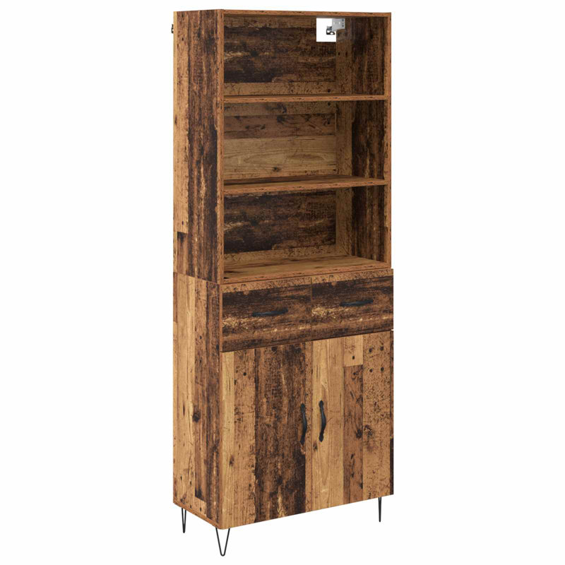  Highboard Old Wood 69.5 X 34 X 180 Cm Engineered Wood, Old Wood