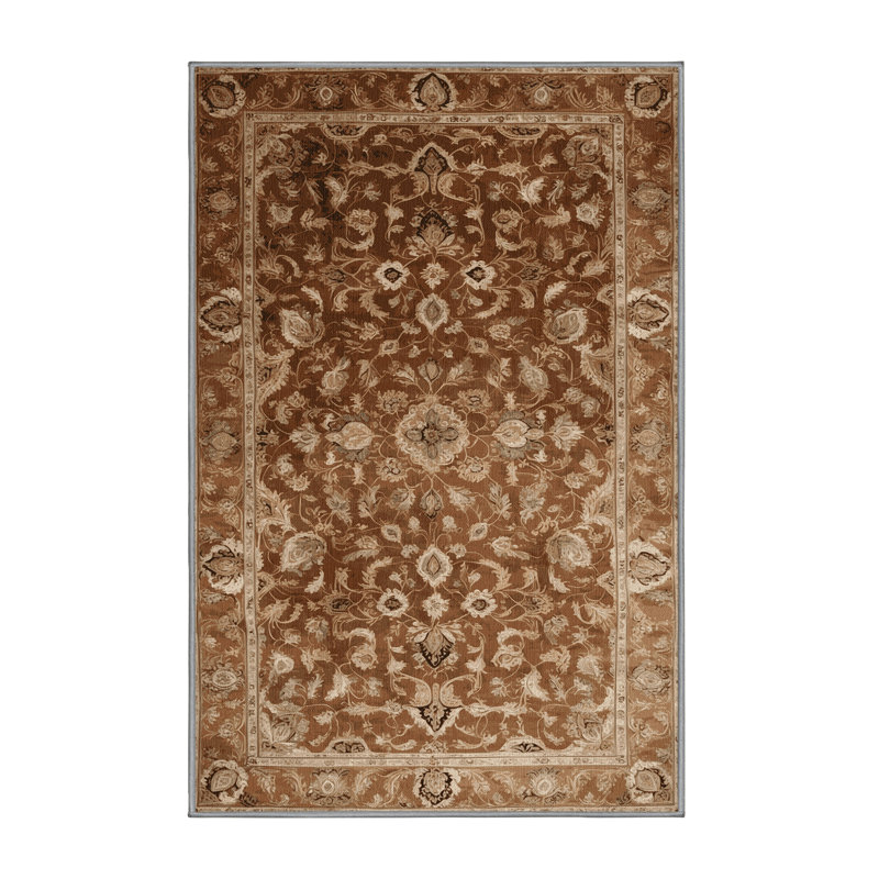 Tapis brun lavable à la machine, Rectangulaire 2 pi x 3 pi