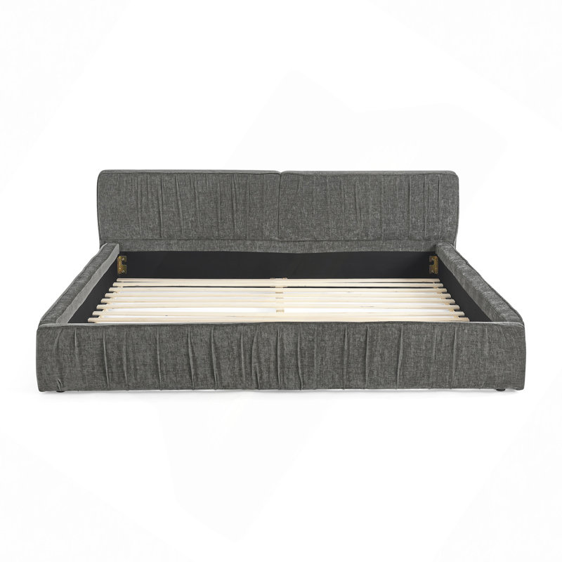 Queen Size Upholstered Bed Frame, Gray