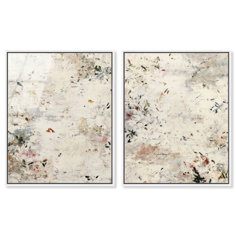 «Scrawled Memories Duo», ensemble de décorations murales Boho par Art Remedy, cadre noir, 20 x 24, H 25 po x l 21 po