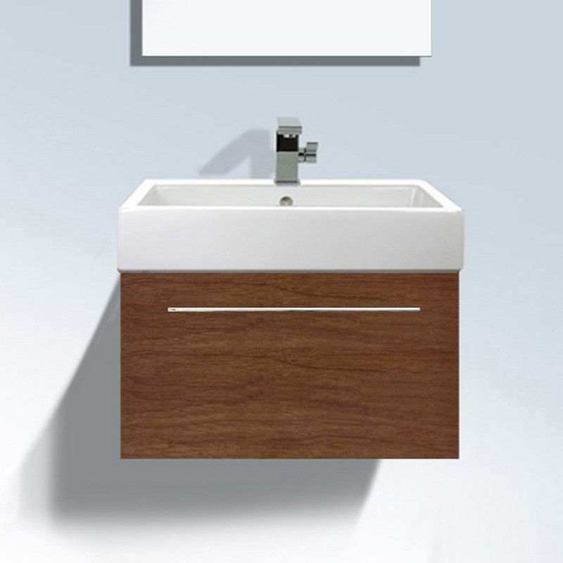 Meuble-lavabo simple 39,375 po Vero, Noyer américain, Simple trou