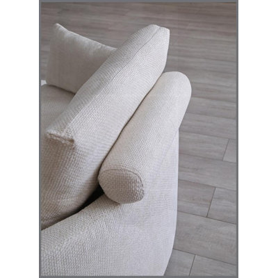Beige Double Foldable Sleeper Sofa Bed - 3-in-1 Convertible Couch with Pillows for Living Room/Balcony