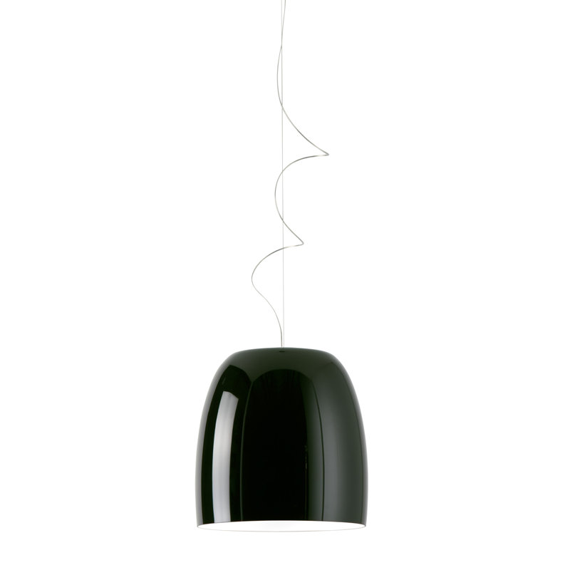 1 - Light Matt White LED Dome Pendant, 200cm H x 30cm W x 30cm D, Black/White, No