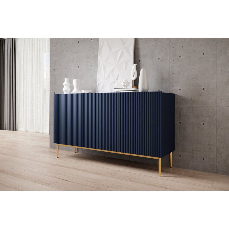 150cm Sideboard, Blue/Gold