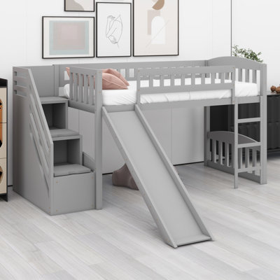 Loft Bed With Stairway And Slide by Harriet Bee