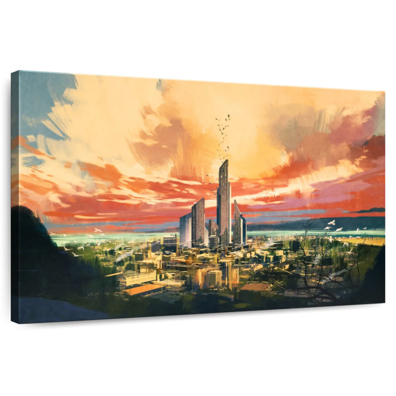 Future City, 26" H x 39" W