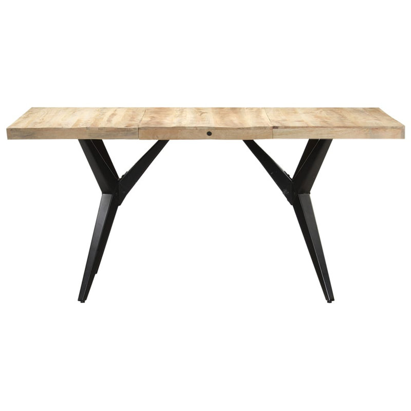 Table de salle à manger en bois de manguier brut, Chêne, L 35,4 po x L 70,9 po