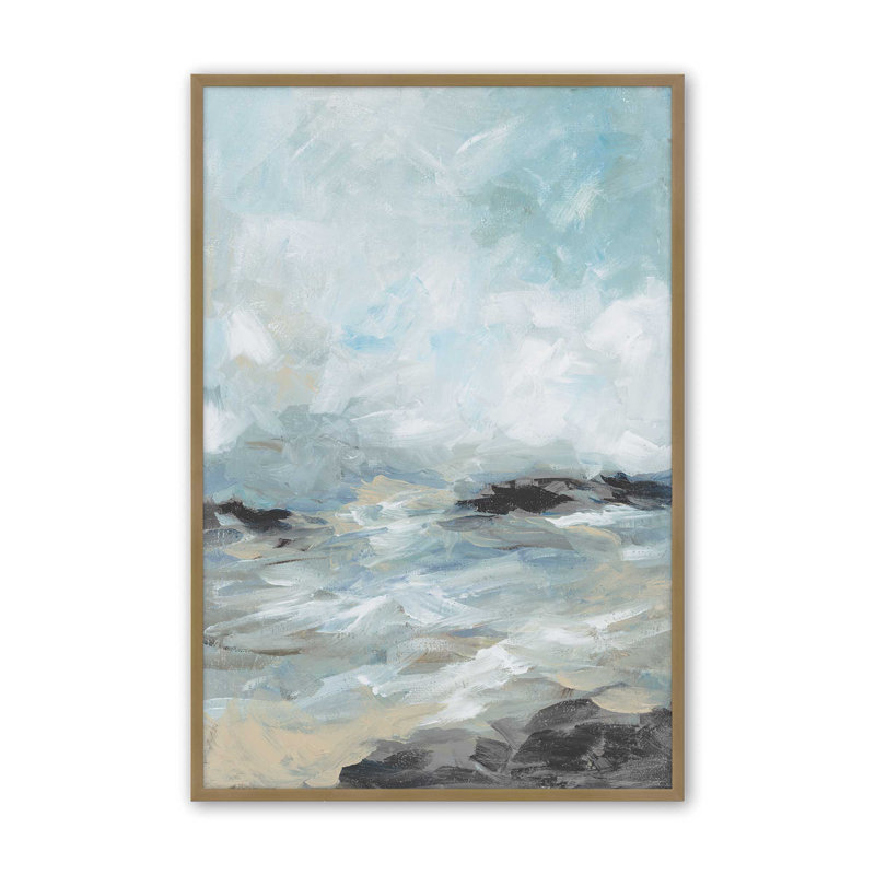 «Windswept Waters I Print», H 17,25 po x l 13,25 po, Or brossé