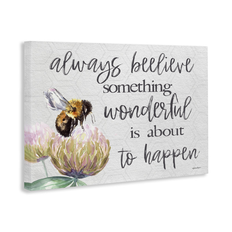 Toile Always Believe Quelque chose de merveilleux, design par Susie Boyer, H 20 po x l 30 po