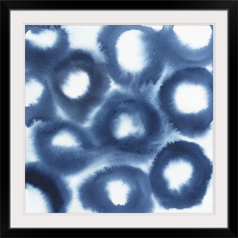 « indigo reverse ii » par grace-dépilé-reproduction d’art, H 32 po x l 32 po x P 1 po, Cadre noir