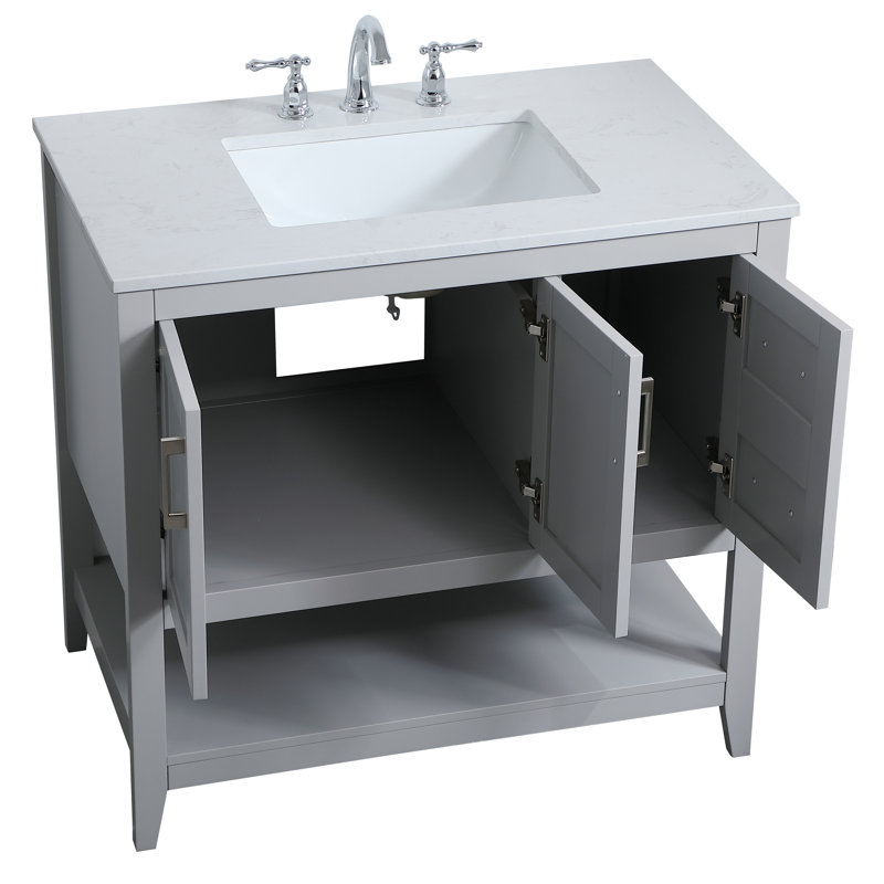 Ensemble de meuble-lavabo simple 36 po Scottsbluff, Gris