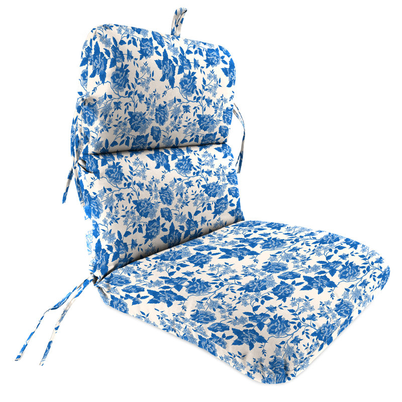 Byrom 22" x 45" Outdoor Chair Cushion with Ties and Loop, Suzie Wetland