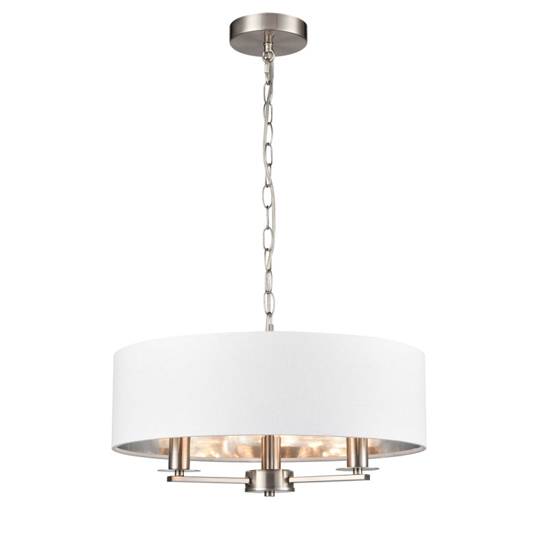 Sonovia - Light Drum Pendant, Satin Nickel, 13.2cm H x 18cm W x 18cm D