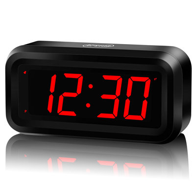 Réveil-matin, horloge numérique, petite horloge murale, à piles, luminosité réglable à 3 niveaux, mode nuit faible, 12/24 heures, sans fil, affichage à chiffres de 1,2 po constant pour la chambre / voyage, facile à régler