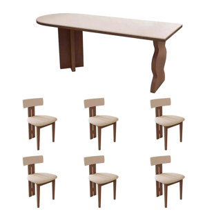 Ancient style semicircular dining table and chair