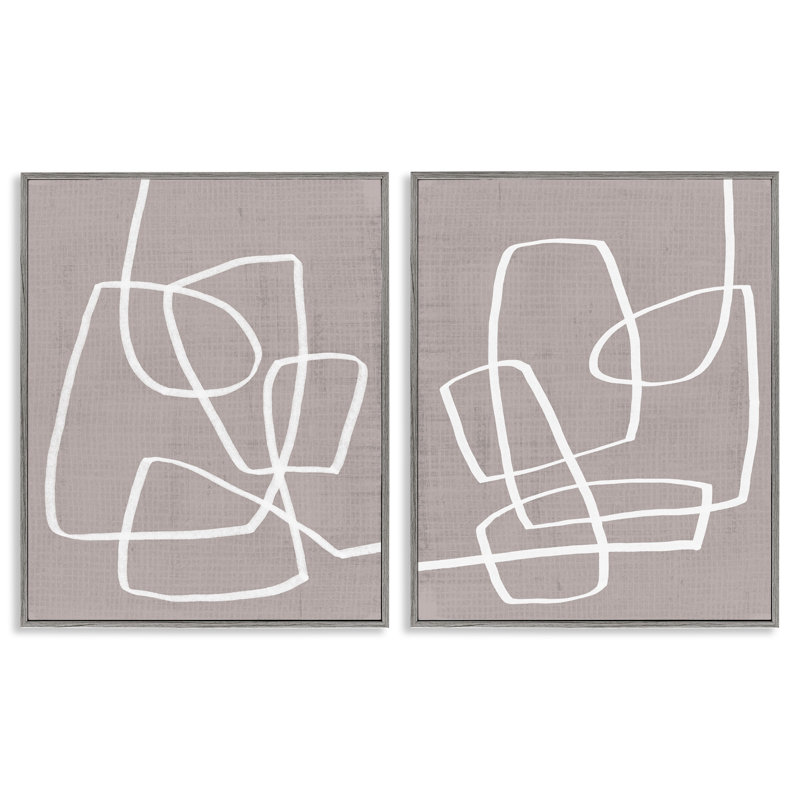Abstrait Busy Line, H 20 po x l 16 po, Encadré gris