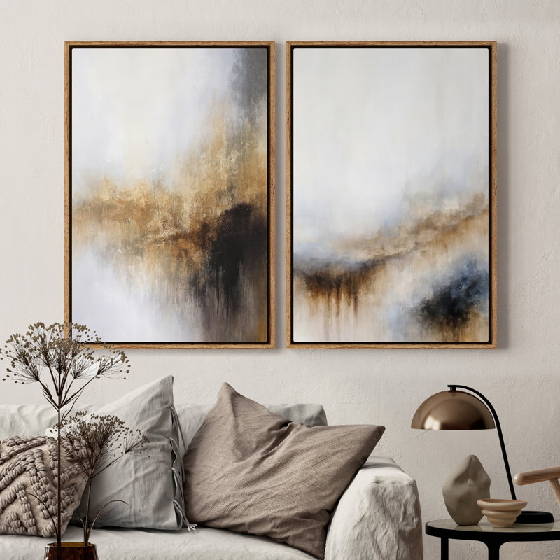 Art mural encadré sur toile, rétro muraux abstraits pour chambre à coucher, H 24 po x l 16 po, Naturel