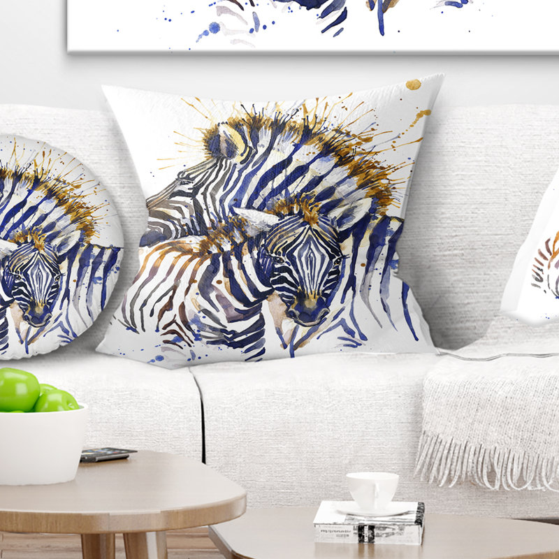 Housse de coussin carré zébré, 18 po x 18 po, Coussin décoratif