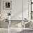 Luxury Rectangular Mirror Coffee Table With Fluted Tempered Glass And Rounded Edges