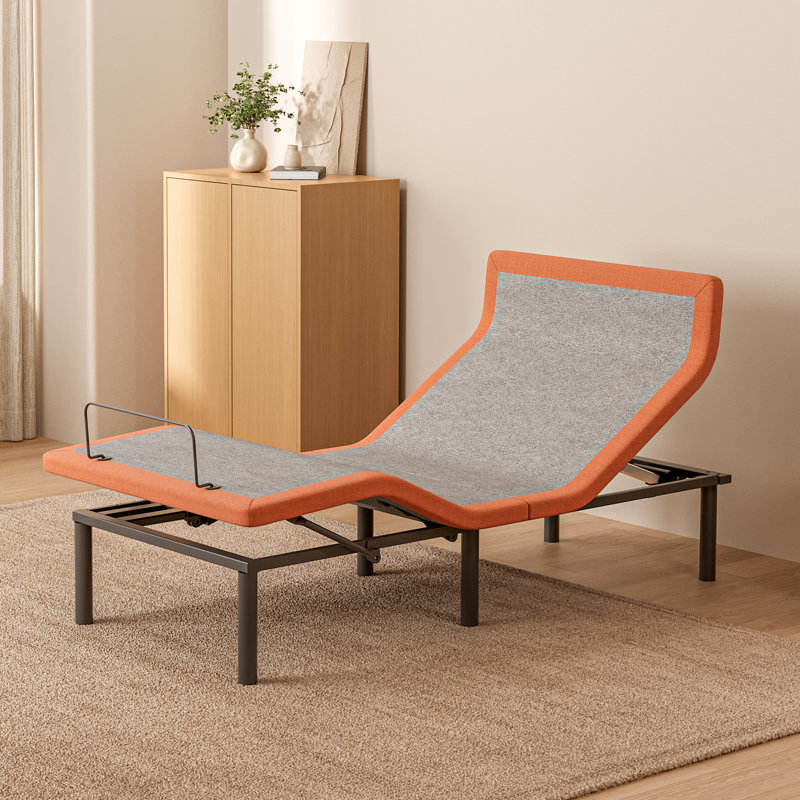 Structure de lit réglable avec inclinaison de l'oreiller, massage, télécommande sans fil, contrôle de l'application, éclairage sous le lit, ports USB et de type C des deux côtés